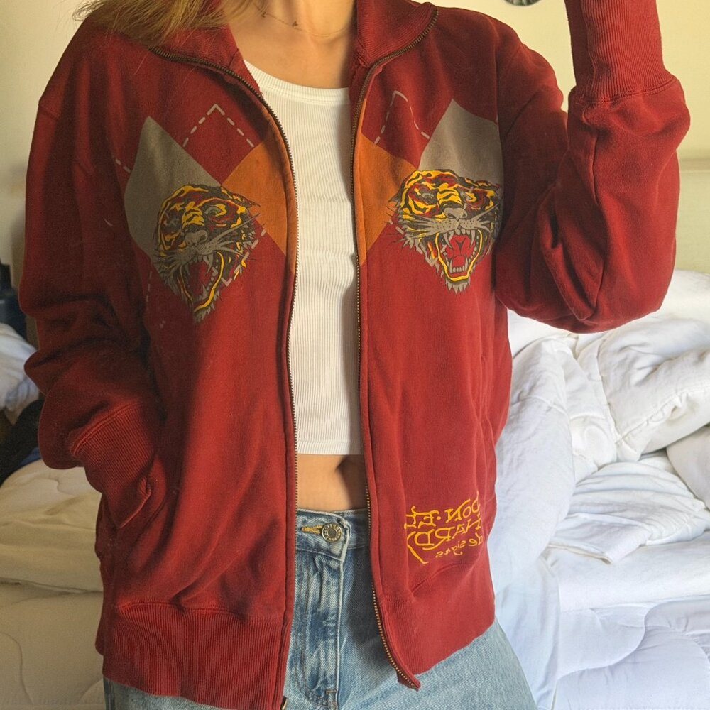 Vintage Ed Hardy Tiger Zip Hoodie